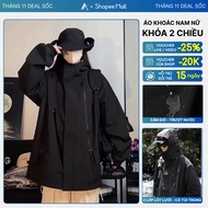 Men's and women's 2-layer multi-zip windJacket made of 2-layer silver-coated parachute fabric, water