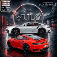 Porsche 911 Turbo S alloy car model, scale 1:24, open door, led lights, sound, gift