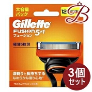 【×3個】ジレット フュージョン 替刃 12個入