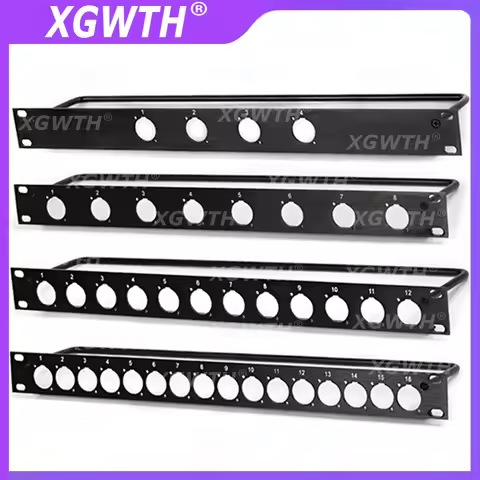 Rack Patch Panel 4 8 12 16 Way Channel 1U Flight Case Mount For XLR Connecctor Male Female Speaker V