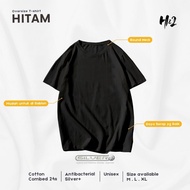 HN2 Antibacterial Plain T-Shirt Premium Cotton Combed 30s Oversize T-Shirt ML-XL Cool Unisex Men's a