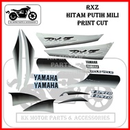 YAMAHA RXZ MILI BOSS BORCH STICKER STIKER STRIPE HITAM PUTIH MILI / BLACK WHITE (9) / PUTIH MILI COM