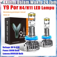 Spot Item 2Pcs Car Headlights Y9 H4 H11 100w 8000lm Fog lights headlights 2 pieces Headlight 6000k F