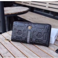 Free Straw Limited High-Quality Sales Time Handbag Men's Leather Embossed Long Clip Embossed Classic