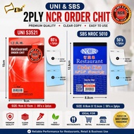 Uni Restaurant Order Chit Memo 80 Sheets 2Ply NCR Carbonless /Buku Bil Pesanan  (S-3521)