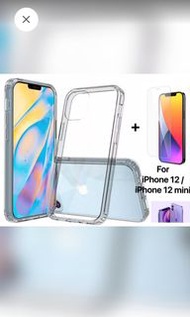 2合1 iPhone 12 / 12 mini 屏幕透明鋼化玻璃保護貼 + 透明保護套 2in 1 Screen Protector Tempered Glass + Clear Cover Case （黃埔、紅磡站、或免平郵, Whampoa, Hung Hom or Ho Man Tin Free Shipping ）