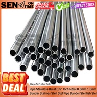 Round Pipe 0.5 3 Inch Stainless Thickness 0.8mm 1.0mm 1.2mm 0.5 3 1/ 2" Inch In Inch Stainless Steel