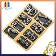MYRONGMY Set of 8pcs Metal Wire Puzzle, Disassembly Assembly Brain Teaser Iron Link Unlock Interlock