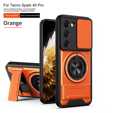 For Tecno Spark 40 Pro Case Tecno Spark 40 Pro + Plus Cover Magsafe Magnetic Fold Holder Military Ar