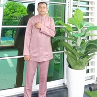 BAJU MELAYU MODEN PINK BELACAN