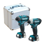 【MAKITA 牧田】12V充電式起子電鑽+衝擊起子機雙主機超值套裝組(CLX200SMAX)｜023005080101