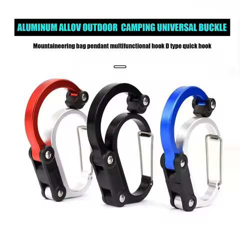 Dtype Hook Gear Clip Carabiner Rotating Hook Clip Non-Locking Strong Clips for Camping Fishing Hikin