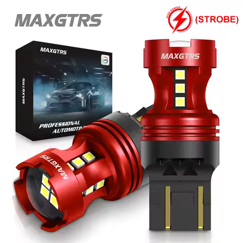2x Strobe Flash P21W S25 1156 Ba15S 3030 LED Chip Bulb Blink 7443 7440 1157 Car Stop Backup Parking