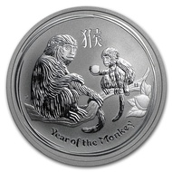 Perth Mint Australia Lunar Monkey 2016 1/2 oz .999 Silver Coin BU (Series II) 1/2oz 0.5oz 0.5 oz