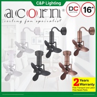 Acorn Corner DC-360 16″ Designer Fan Ceiling / Wall Mounted