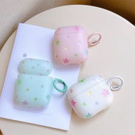 Korean Cute Frosted Star Laser Phone Case with Star Pendant for Airpods 3 2 1 Airpods Pro 4 3 2 1 Ai