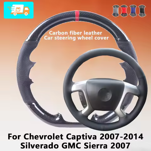 Customized Fit Carbon Fiber Leather Car Steering Wheel Cover For Chevrolet Captiva 2007-2014 Silvera