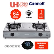 Cornell Stainless Steel Panel Gas Stove Double Burner Head Gas Cooker ( 6.4kW / 7.8kW ) CGS-S1252SS 