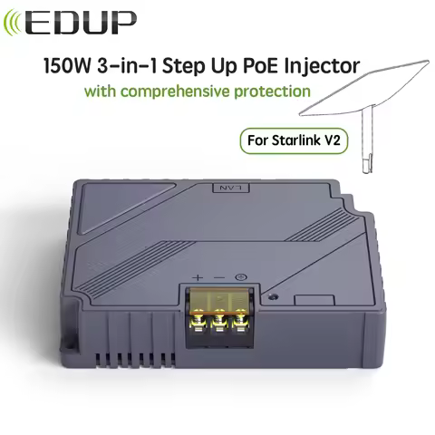 EDUP SK0017 150W 3 in 1 PoE Injector to Starlink V2 with Comprehensive Protection Starlink Standard