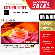Sony 55 Inch 4K UHD Google TV KD-55X75K | HDR Dolby Vision Dolby Atmos | X75K Series Smart TV