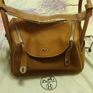 Hermes Lindy 30 罕有啡色皮拼京皮