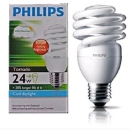 Philips 24W White Tornado Lamp 24 Watt 24Watt 24 W Cool White Daylight Spiral Lamp 24 Watt E27 Energ