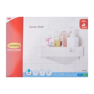 3M Command White Bathroom Primer Corner Shelf 17627D (Up to 4kg) Water Resistant Organize