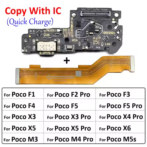 USB Charging Port Dock Charger Connector Main Board Flex Cable For Xiaomi Poco F1 F2 F3 F4 F5 X3 X4 