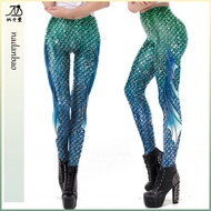 Three-dimensional Mermaid Skinny Pants European American Printed Stretch Ladies Leggings KDK1918