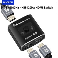 HDMI 2.1 Splitter Switch 8K 60Hz 4K 120Hz 2 in 1 out for TV Xiaomi Xbox SeriesX PS5HDMI Cable Monitor HDMI 2.1 Switcher