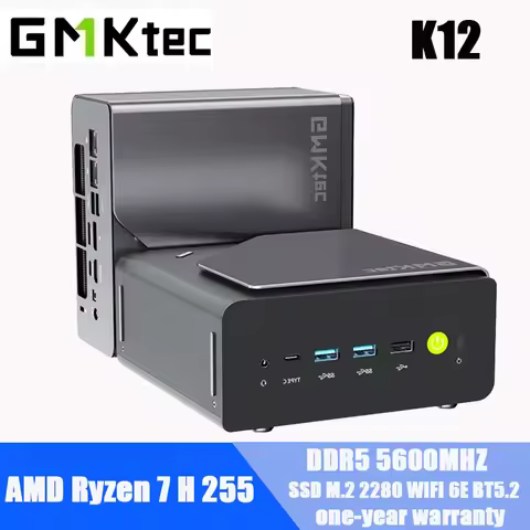 GMKtec K12 AMD Ryzen 7 H 255 Mini PC Dual DDR5 5600MT/s 3*SSD PCIe4.0 WiFi6 BT5.2 Dual 2.5G LAN OCul