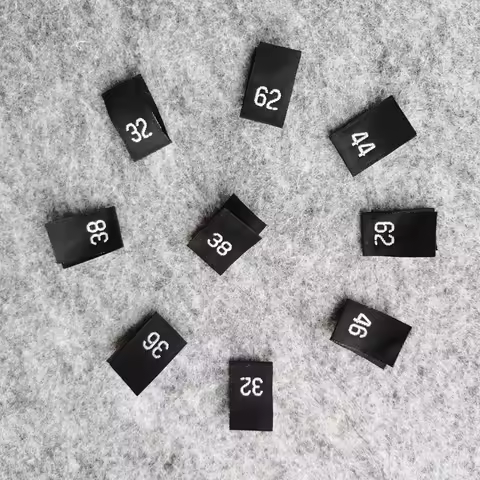 100pcs Black European clothing digtal number size label dress clothing size44 50 56 62 68 74 80 86 9