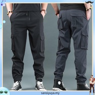 Plus Size Multi-Pockets Cargo Pants Men Streetwear Ankle-Leng th Casual Baggy Jogger Pants 6XL