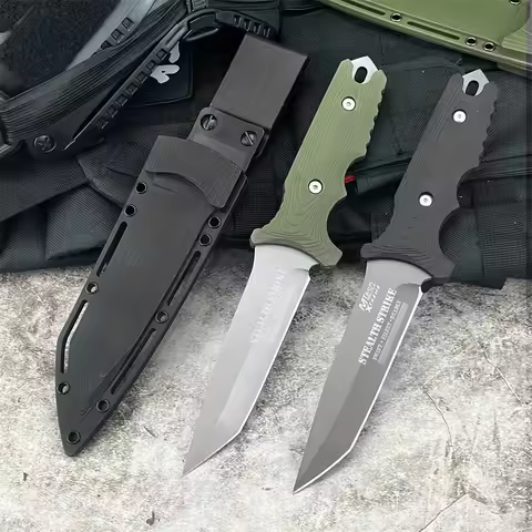 MT8071 Jungle Survival Straight Blade Knife 440C Fixed Blade ABS Handle Sheath Utility Knife Outdoor