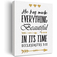Bible Verse Canvas Print Decor Ecclesiastes 3:11 Christian Wall Painting Artwork Perfect Home Office