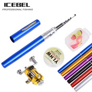 ⭐Focus on Outdoors⭐Pen Type Fishing Rod Drum Wheel 4-Piece Set Portable Pocket Ice Fishing Rod Sea R