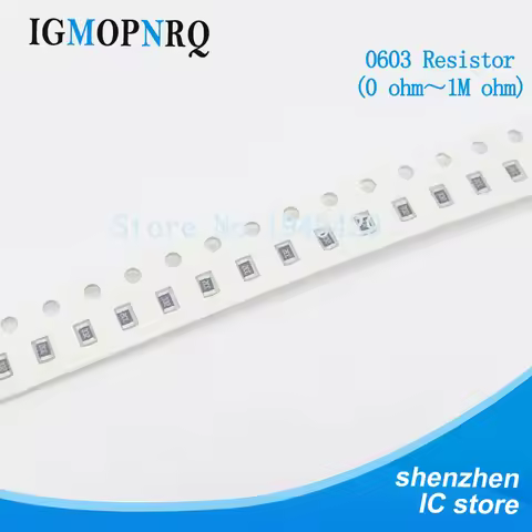 100pcs 0603 SMD resistor 5% 0R ~ 10M 1/10W 0 0.1 1 10 100 150 220 330 ohm 1K 2.2K 10K 100K 0R 0.1R 1