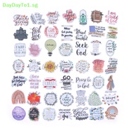 DAYDAYTO 52pcs Jesus Phrase Christians Religion Sayings Stickers Bible Sticker Decal SG