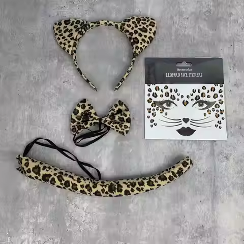 3PCS Kids Child Animal Set with Ears and Tail Headband Sets Costume Accessory Halloween Xmas Costume