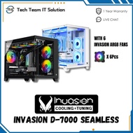 INVASION D-7000 Frameless Gaming Case With 6 ARGB Fans (Black and White Available)