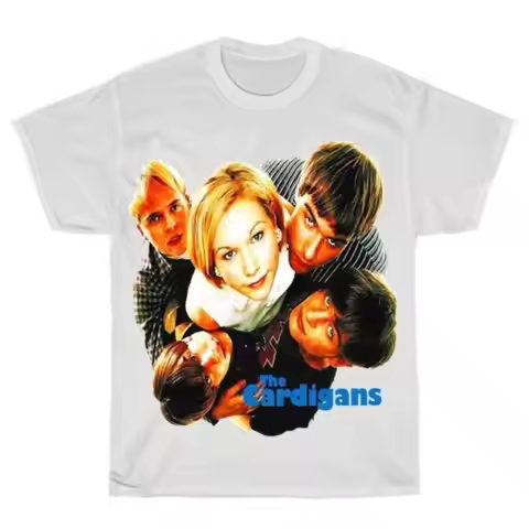 The Cardigans T Shirt cotton white rock band TE7261