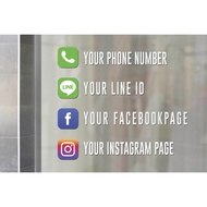Glass Sticker Size 35 x 35-40 cm. Store Name Phone Number id line facebook instagram (PG0001)