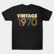 Vintage 1970 T-Shirt Authentic Cotton 1 Cartoon Korean White Fashion Sports Shirt