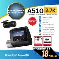 70mai Dash Cam A510 1944P HDR GPS ADAS 4G | Front Cam A510 | Optional Rear Cam RC11 | 24H Parking Mo