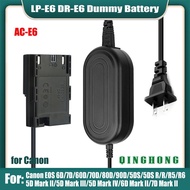 LP-E6 LP-E6N Dummy Battery DR-E6 DC Coupler &amp; AC-E6 AC Power Adapter for Canon EOS 5D Mark II III IV 6D 7D Mark II Camera