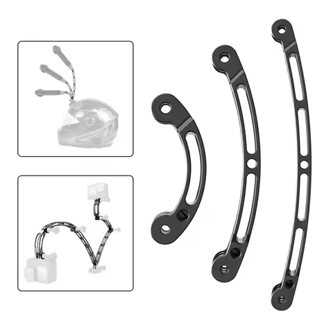3 Way Aluminum Alloy Mount Helmet Extension Arm Curved Pole Selfie Stick for GoPro 11 insta360 one X