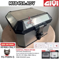 GIVI 45L /39L ALUMINUM ALLOY ADVANCE TREKKER MONTE BIANCO TOPCASE TOP BOX MTB45-ADV/MTN39 （SILVER/Bl