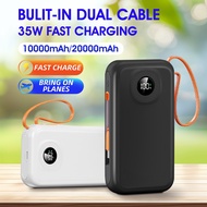 HXR 20000mAh Power Bank 35W/20W Fast Charging Powerbank Built In Dual Cable LED Digital Display Port