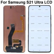 Skrin Amoled 6.9 inci untuk Samsung Galaxy S21 Ultra 5g G998b G998u G9980 Paparan Lcd Pemasangan Dig