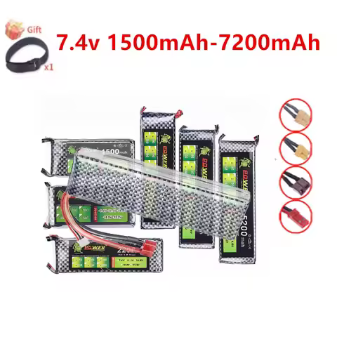 2s Lipo Battery 1500mah 1800mAh 2200mAh 2800mAh 3000mAh 3300mAh -7200mah 7.4v Rechargeable Battery T